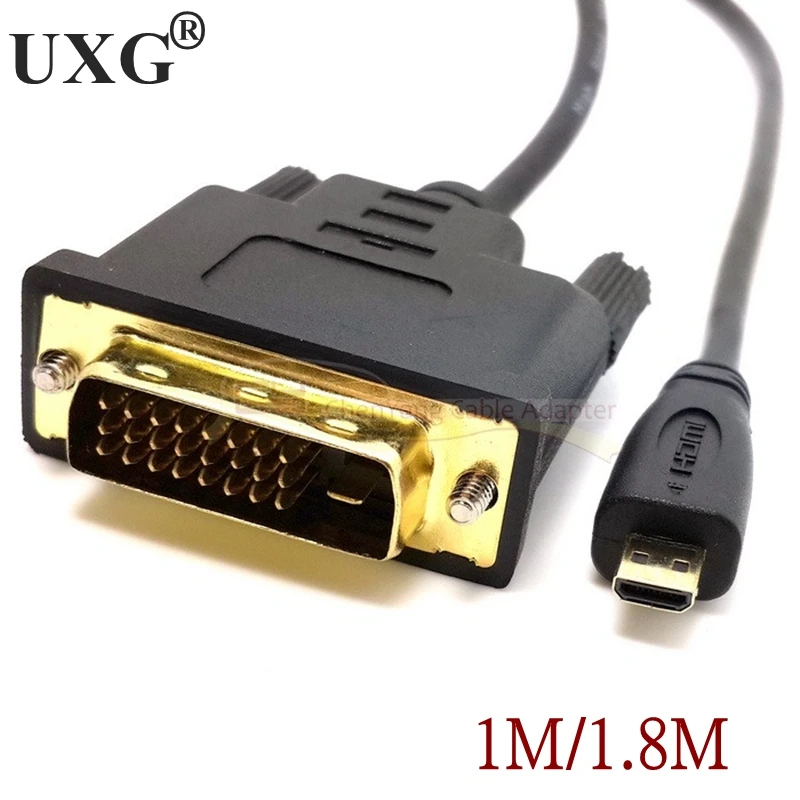 Фото Высокоскоростной кабель HDMI-совместимый Micro HD-к DVI DVI-D 24 + 1 контактный Кабель-адаптер 3D 1080p для LCD DVD HDTV XBOX PS3 1 м 3 фута 1,8 м 6f №1