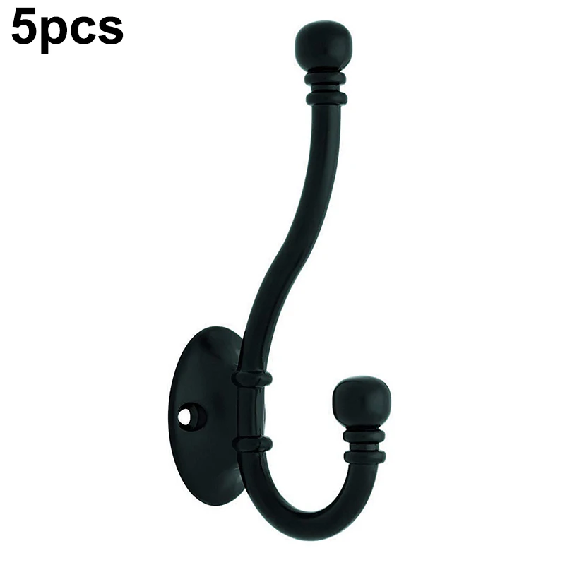 

5 Pcs Hooks Coats Clothes Rack Wall Mounted Hanging Antique Closet Hangers Set