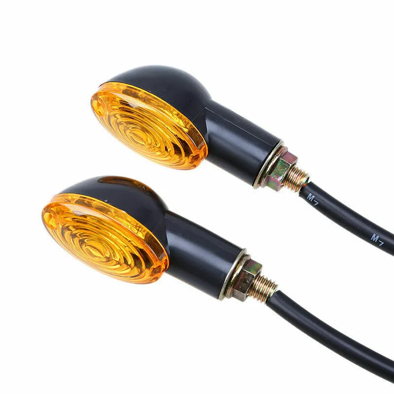 

2pcs Motorcycle Turn Signal Light Indicator Blinker Lamp Amber Universal Fit Scooter Moto Turn Signal Lamp