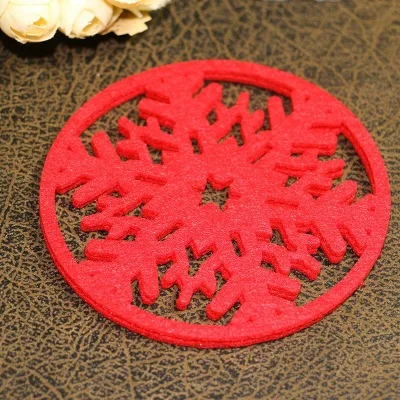 Рождественская круглая кружевная хлопковая настольная салфетка-подложка