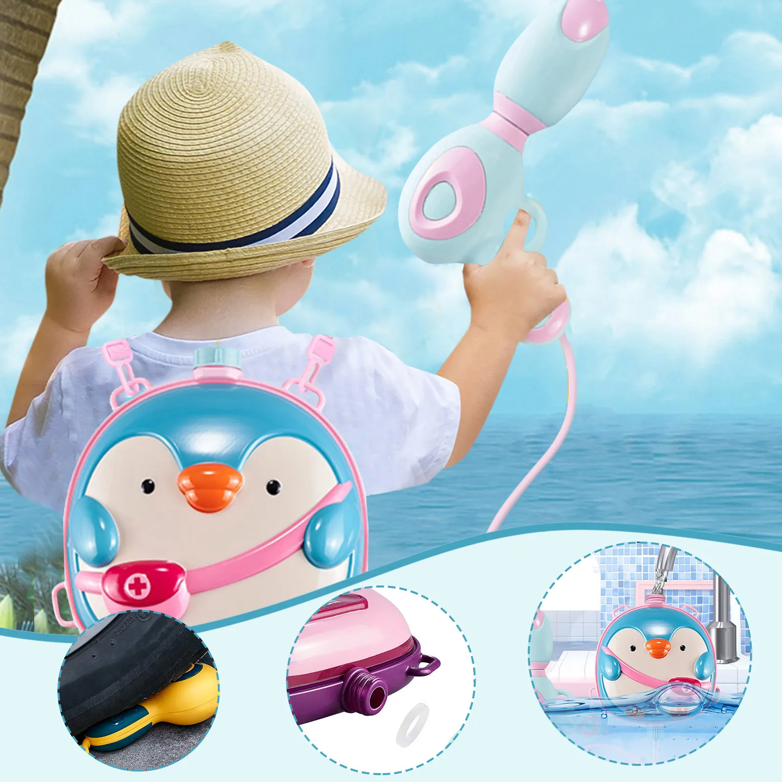 1000CC воды соакер рюкзак игрушки для малышей пляжный купальный двор играть летняя