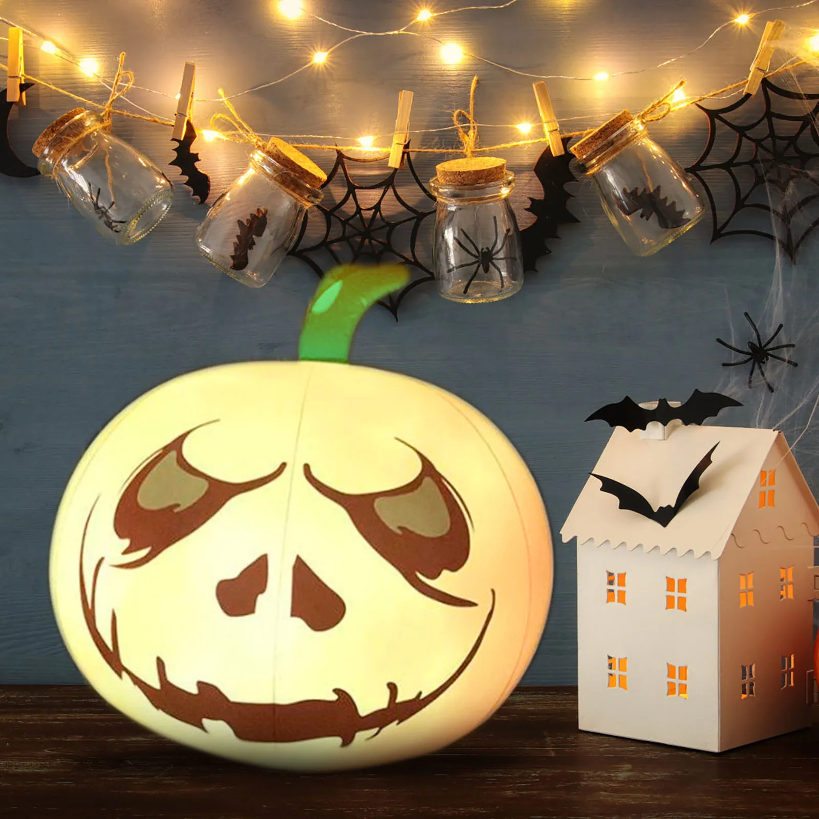 

Halloween Pumpkin Inflatable Decor 16 Led Luminous Color Changing Party Garden Decoration Indoor Outdoor Halloween Decor Props