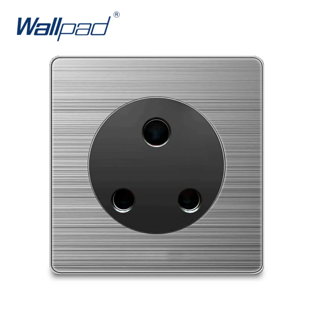 Wallpad 2020 UK 15A розетка настенная электрическая серебристая панель из нержавеющей