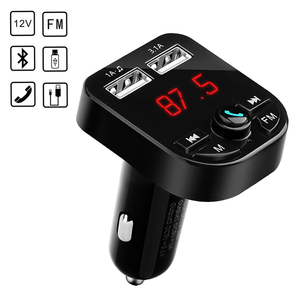Автомобильный Bluetooth fm-передатчик двойной USB порт зарядное устройство fm-модулятор MP3-плеер Автомобильная Зажигалка беспроводные звонки, музыка плеер