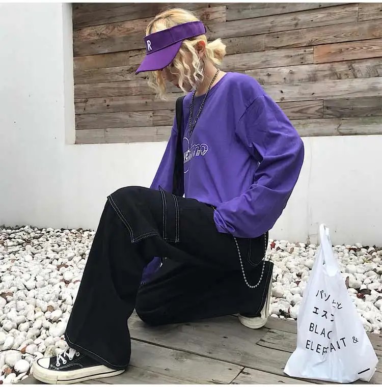 Женские джинсовые брюки-карго с контрастными карманами свободные прямые широкие