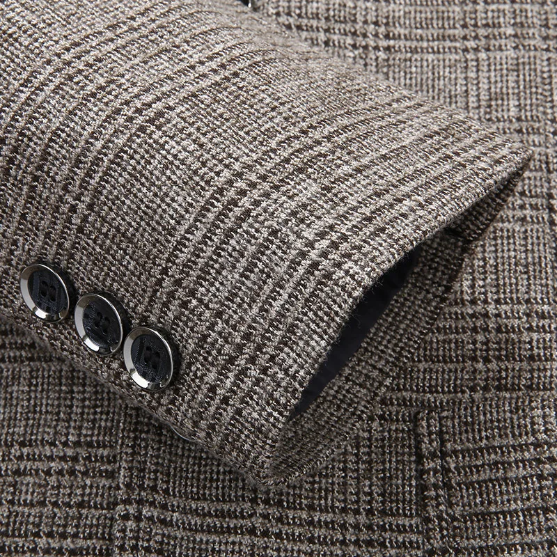

Fashion New Brand Men Plaid Blazers Spring Autumn Men's Fashion Comfortable Suit Coats Simple Business Blazers Coat Male