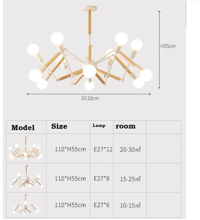 

Home Vintage Modern LED Chandelier Spider Lustre E27 Livingroom Lighting For Kitchen Restaurant Chandeliers Fixture Lights LED
