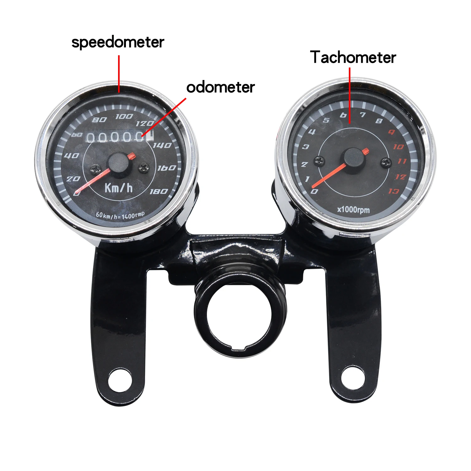 

Motorcycle Odometer Speedometer 2 in 1 with Bracket for Yamaha SR XV RX Cafe Racer Suzuki Honda Kawasaki Universal Tachometer