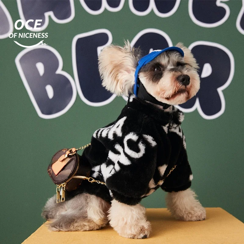 

Роскошная дизайнерская теплая зимняя плюшевая одежда для домашних животных, кошек, пальто для щенков, собак, кошек, флисовые толстовки, свит...