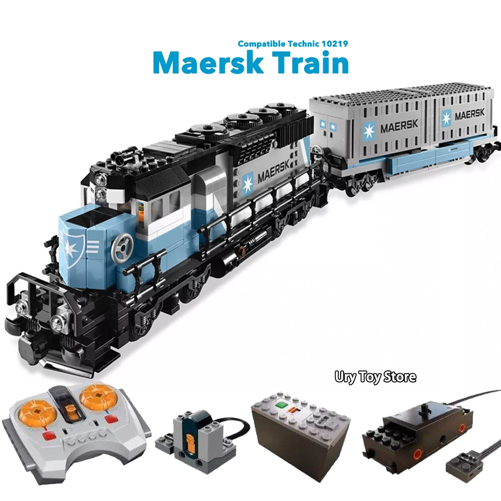 Expert Ultimate поезд maersk& изумрудная ночь набор с фигурами строительные блоки игрушки для детей подарок Fit leganess Technic поезд