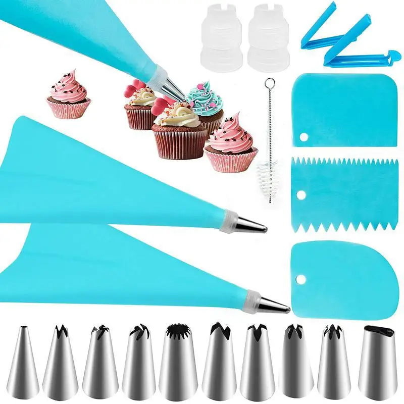 

14 Pcs/silicone Pastry Bag Kitchen Cake Frosting Tube Cream Cake Decoration Tool Reusable Pastry Bag + Nozzle Set Kitchen Tool