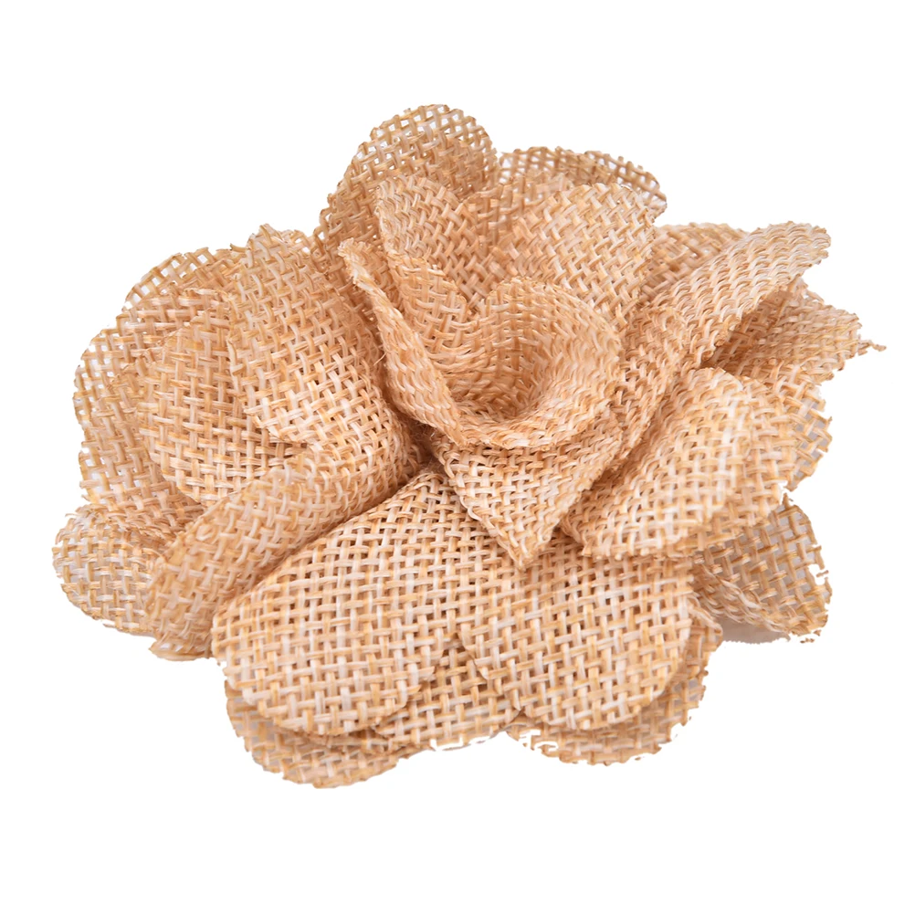 Натуральный кофе бежевый белый джутовый мешковина Hessian цветок роза ручной работы