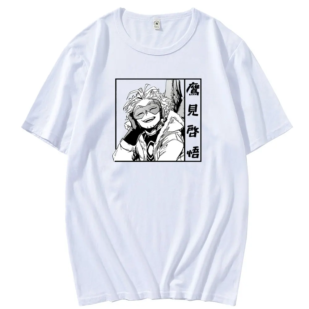 

My Hero Academia Top Male Tshirt Japanese Anime Hawks Fashion Pattern T-shirt Men's Crewneck T Shirt Female Loose Short Sleeve