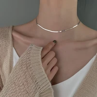3mm wide snake chain choker necklace for women lady real 925 sterling silver layer necklaces for punk styles jewelry wholesale