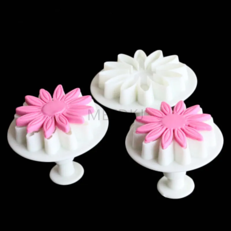 

3 PCs/set of sunflower fondant spring flower mold African chrysanthemum soft candy spring mold fondant tool