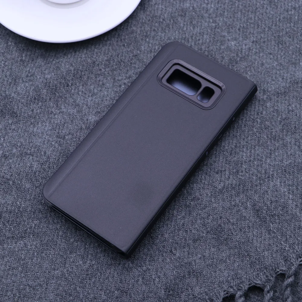 

Samrtphone Protective Case Clear View Standing Cover Case Cover with kickstand for Galaxy S8 (Black)