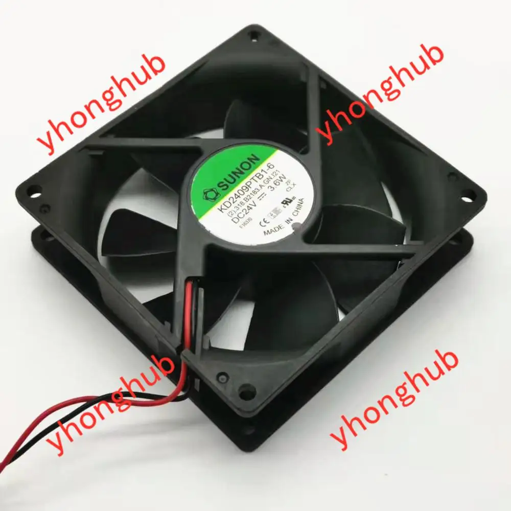 SUNON KD2409PTB1-6 (2).318.B2183.A.GN.121, постоянный ток, 24 В, 3,6 Вт, 92x92x25 мм, 2-проводной Вентилятор охлаждения сервера