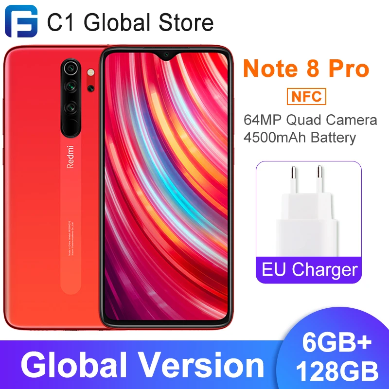 Глобальная версия Xiaomi Redmi Note 8 Pro 6 ГБ 128 4500 мАч NFC мобильный телефон 53 &quotэкран Helio G90T