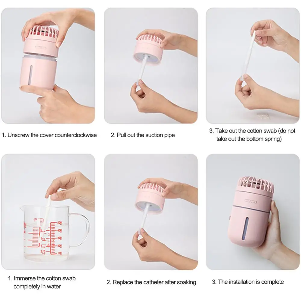 Новый спрей увлажнитель воздуха вентилятор 2 в 1 ручной Портативный мини