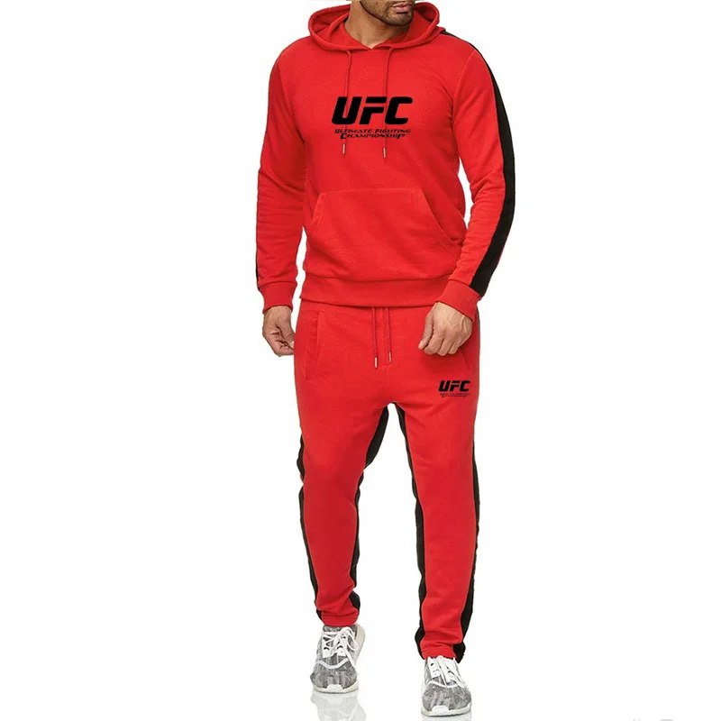 Мужской спортивный костюм из двух предметов Повседневная Толстовка с капюшоном