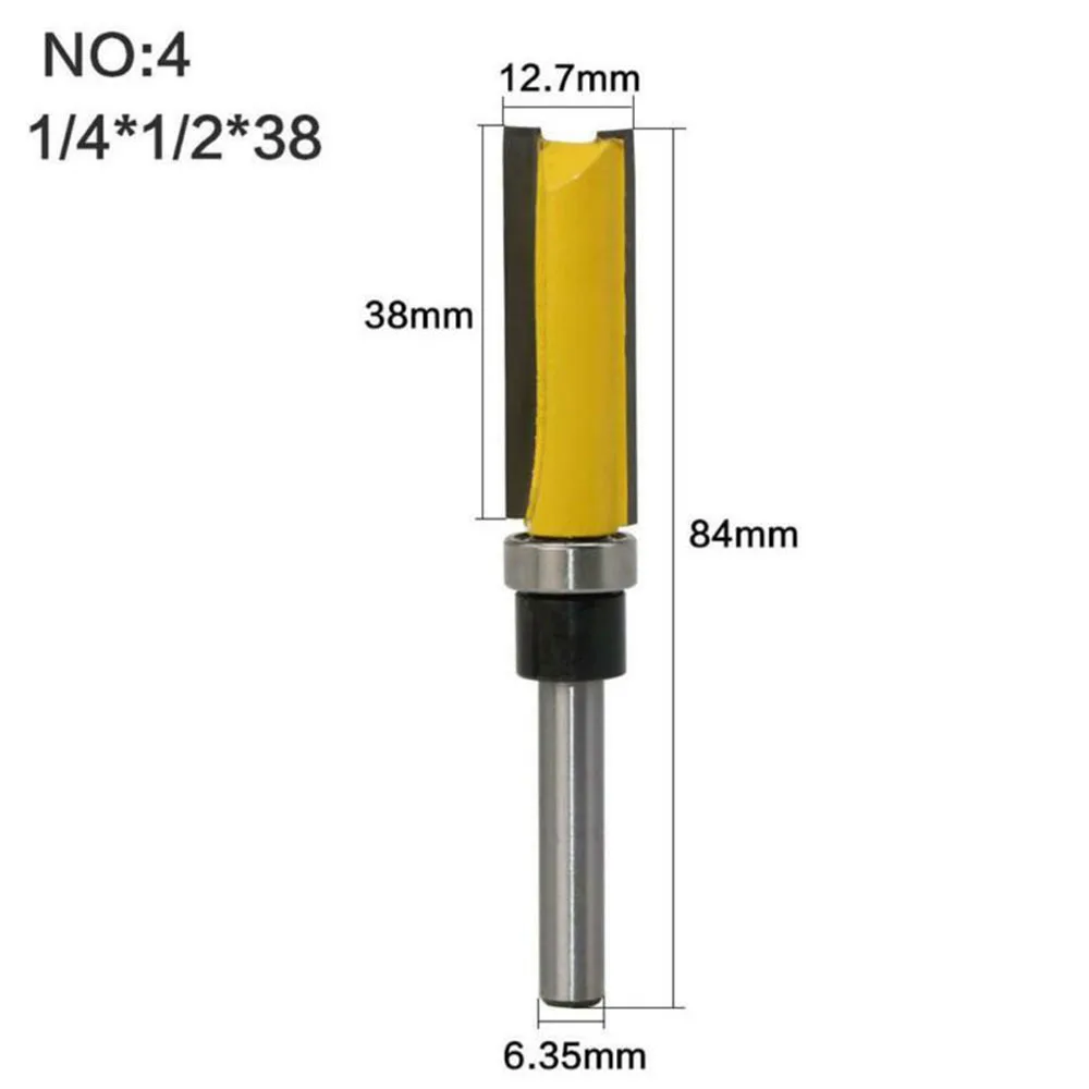 

Flush Pattern Bit Trim Carbide Supply 1/4inch Shank Cutting Top Bearing Top Bearing Pattern Trim Bit Pattern Bit Hand Tool