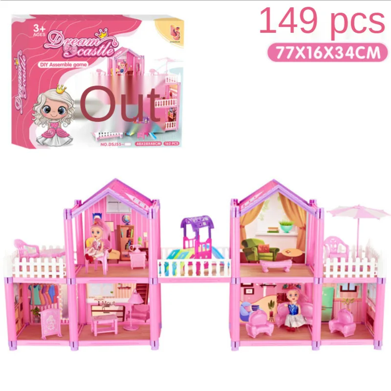 diy house toy dollhouse villa collocation home houses surprise dollhouse furniture kit animal family toys set children gift free global shipping