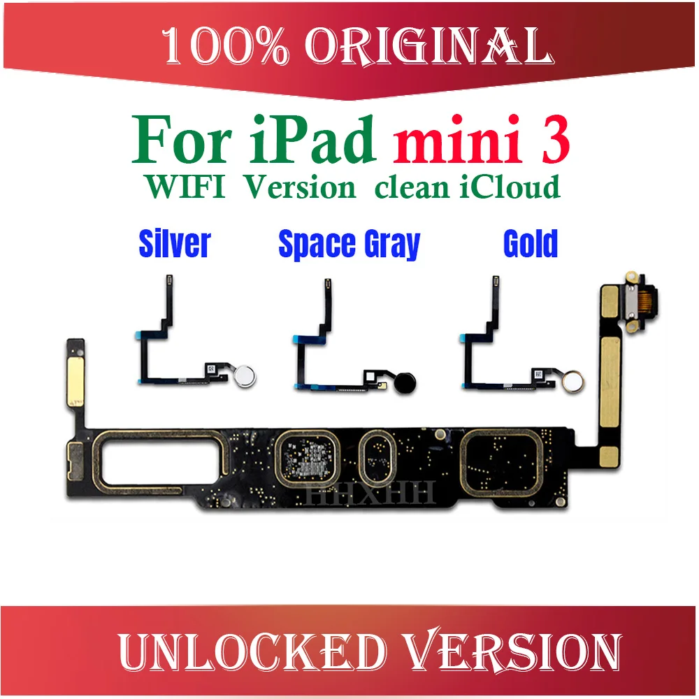 16 Гб/64 Гб/128 ГБ для Ipad mini 3 материнская плата Wifi разблокированная материнская плата для Ipad mini 3 материнская плата с/без Touch ID