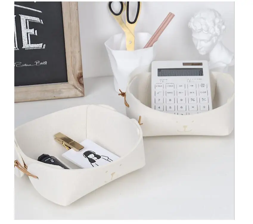 NEW Useful Hallway Entrance key Small Storage Box Nordic Felt Basket Candy Color DIY Foldable Office Desk Home Supplies