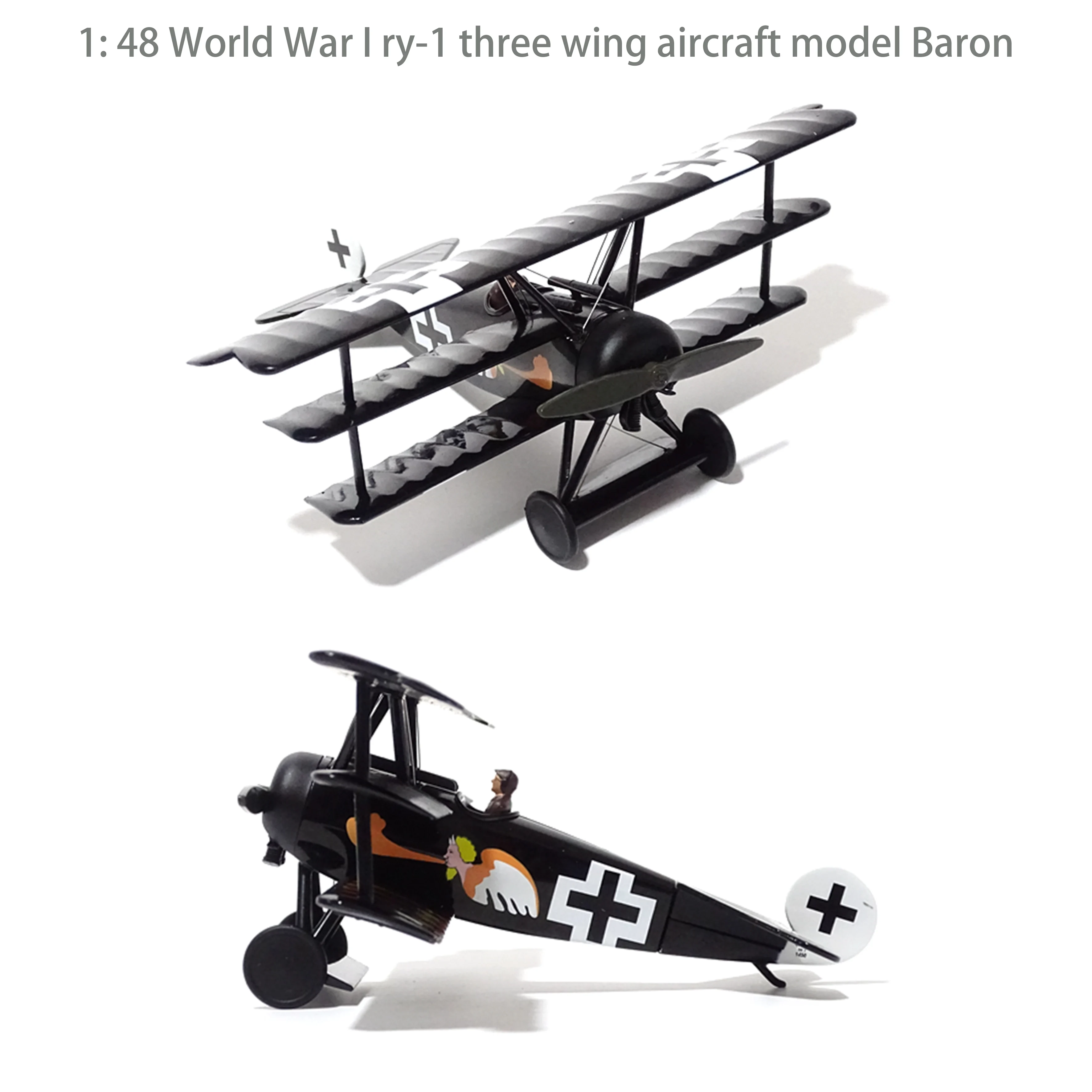 

1: 48 World War I ry-1 three wing aircraft model Baron Alloy aircraft model
