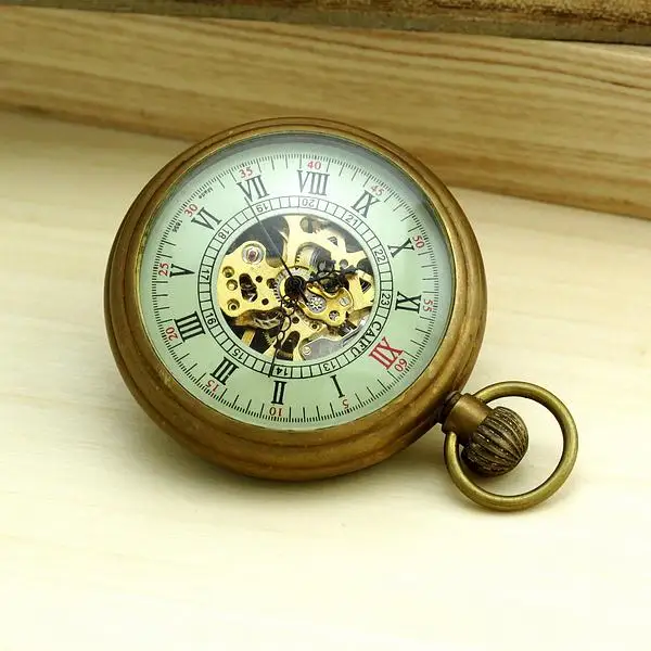 Медь Механические карманные часы Reloj De стимпанк Цепочки и ожерелья с подвесками аналоговые кварцевые для Для женщин