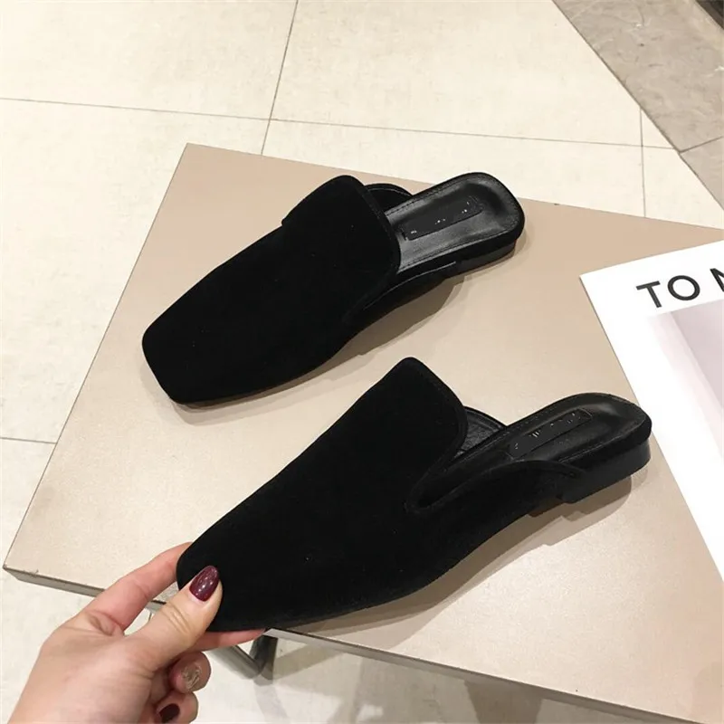 MIULAMIULA брендовые дизайнерские шлепанцы роскошные черные винно красные бархатные