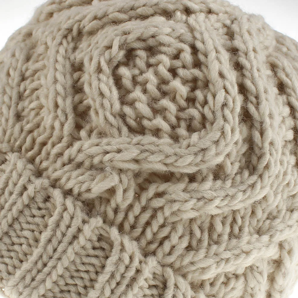 Женские зимние вязаные шапочки Skullies шапки однотонные мягкие шерстяные грубые модные повседневные Осенние Теплые винтажные Стрейчевые шапки