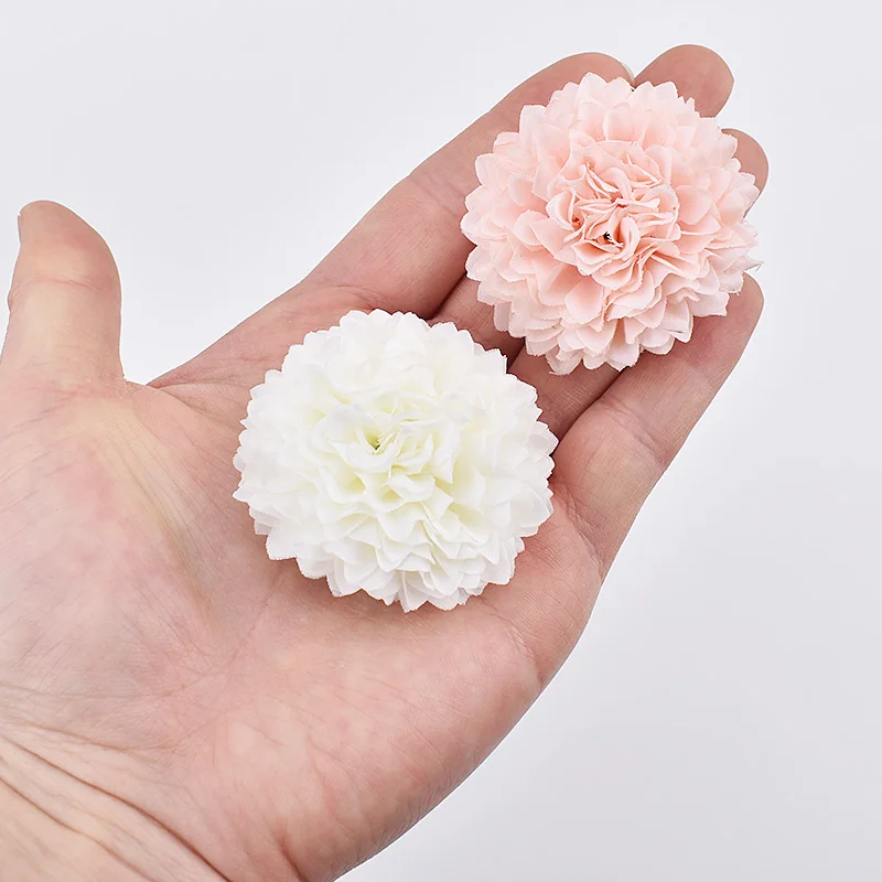 

50pcs 5cm Pompom Pink White Artificial Silk Flowers Head Hydrangea Home Wedding Decoration DIY Scrapbooking Fake Flower Wreaths