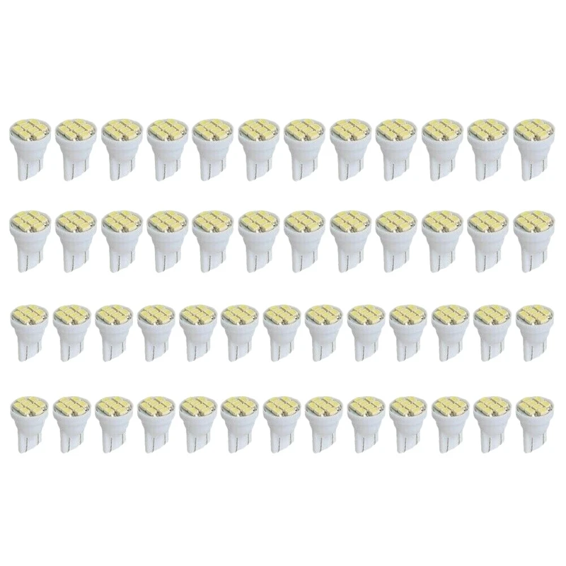 

50 PCS T10 8SMD Bright White LED Interior Light Bulbs W5W 194 158 168 2825 6000K