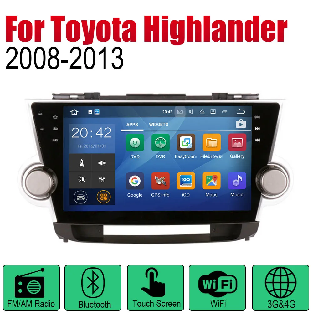 ZaiXi Android 2 Din Авто радио для Toyota Highlander 2008 ~ 2013 автомобильный мультимедийный плеер GPS