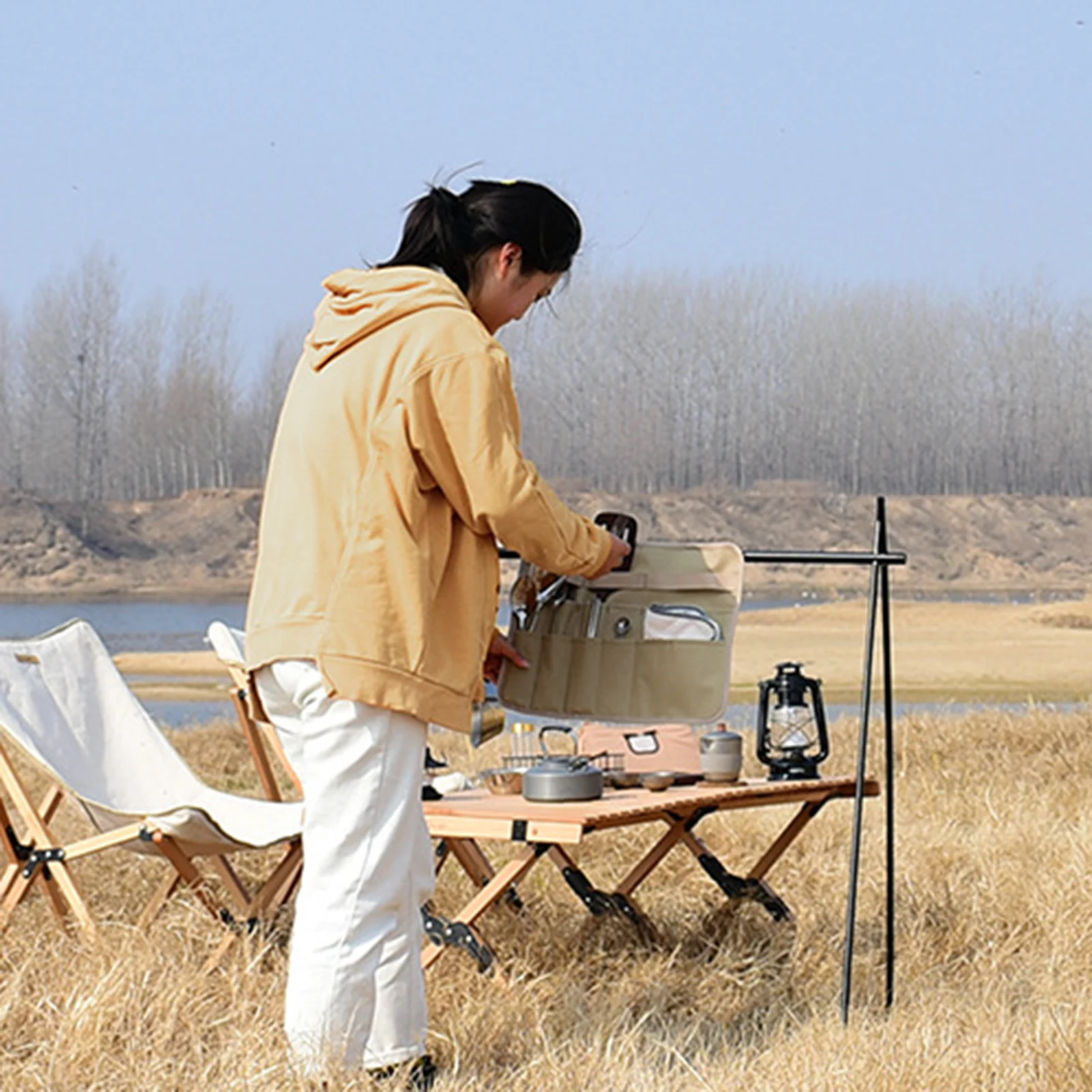 

Drawstring Bag Portable Drawer Liner Tableware Storage Bag For Outdoor Camping Storage Cutlery Case For Dinnerware