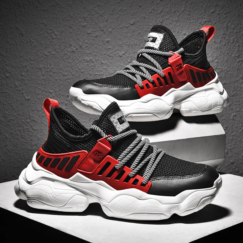 

Dad Shoes Platform Sneakers Men Retro Outdoor Men's Sport Shoes Breathable Air Knitting Height Increasing GYM Vulcanize Shoes