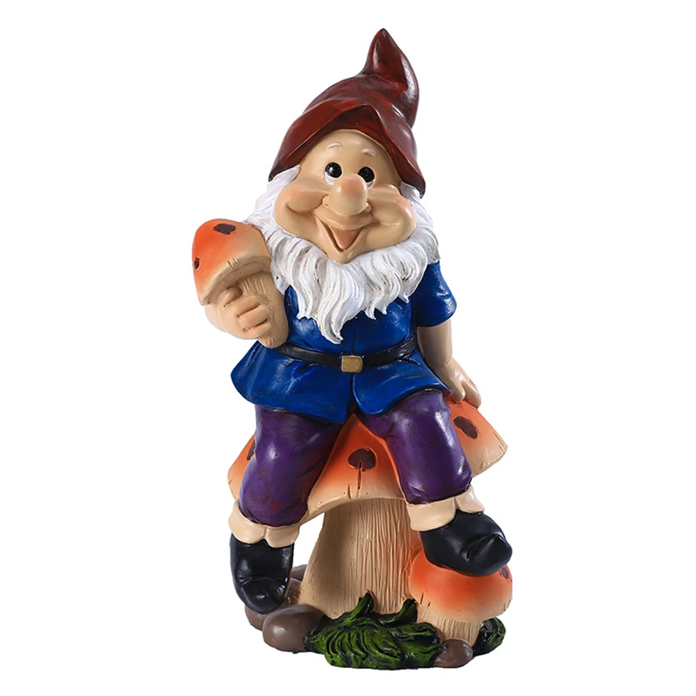 

Lovely Resin Garden Gnome Statue Hand-painted Naughty Dwarfs Figurines Home Funny Crafts Garden Decoration for Birthday Gifts