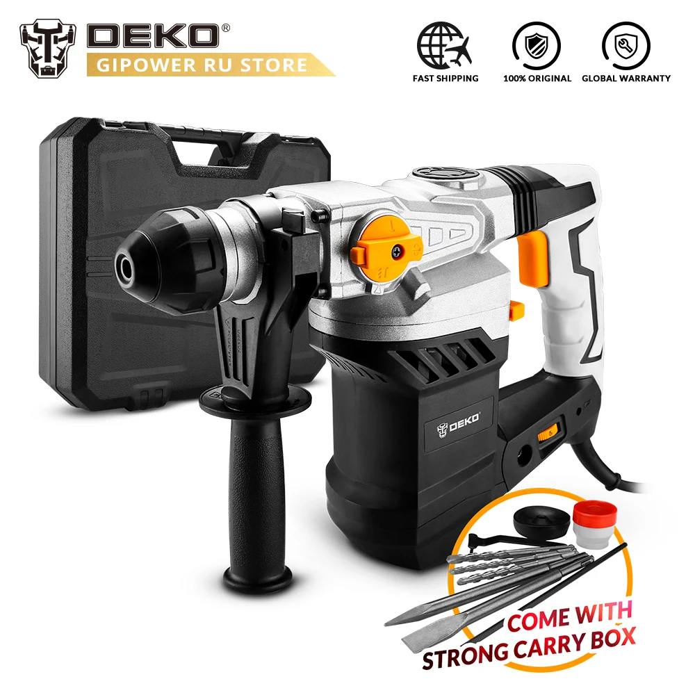 DEKO DKRH32LD1 2000W 220V Multifunctional Rotary Hammer BMC Box 6pcs Accessories Electric Demolition Impact Drill | Инструменты