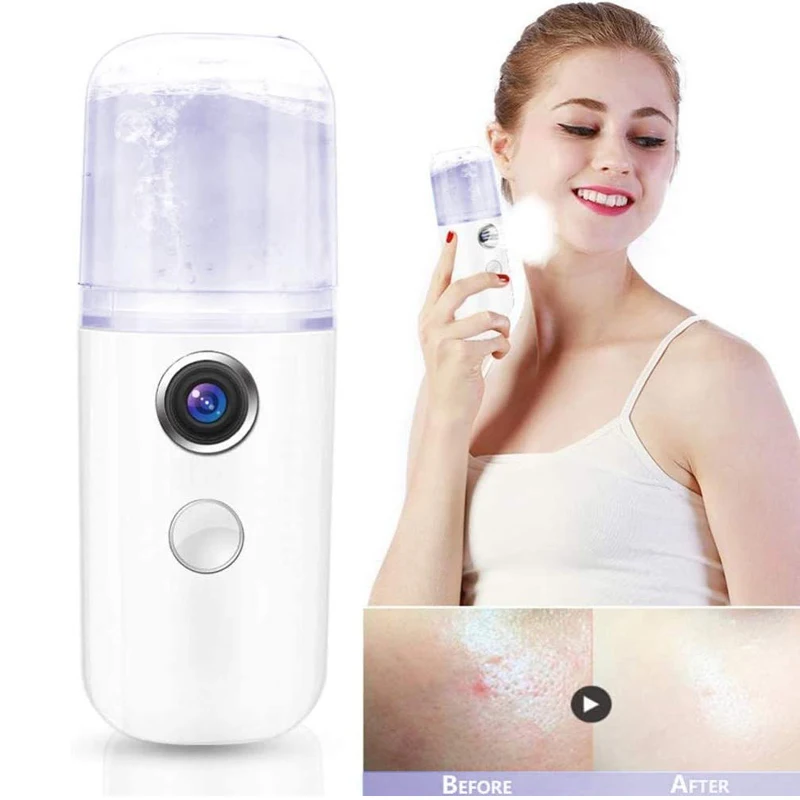 

ELOOLE 30ml USB Humidifier Air Diffuser Handheld Water Ultrasonic Nano Essential Oil Aroma Diffuser Mist Maker Steamed Face