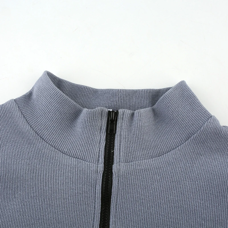 

SUCHCUTE Female Jumpsuit long sleeve zipper up playsuit grey combinaison femme Cover Leg coveralls Rompers Gothic outfits