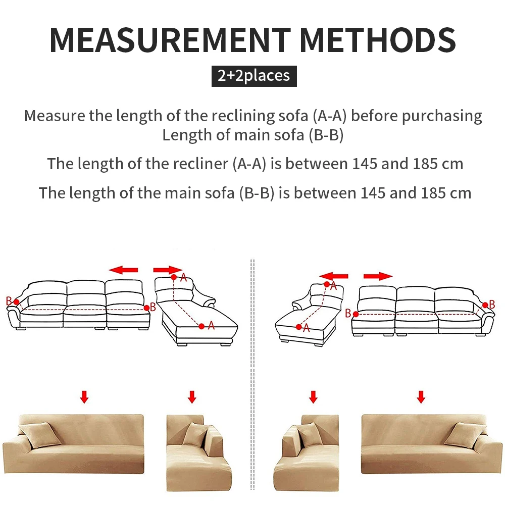 

Multicolor Sofa Cover Seater Elastic Armchair Protector Slipcover Washable Couch Decor for Living Room Solid Color Washable Home