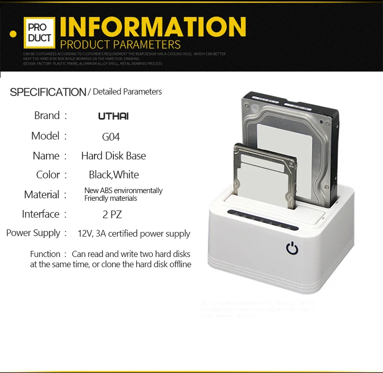 UTHAI G04 Multi-Função Dual-Slot USB3.0 Base de