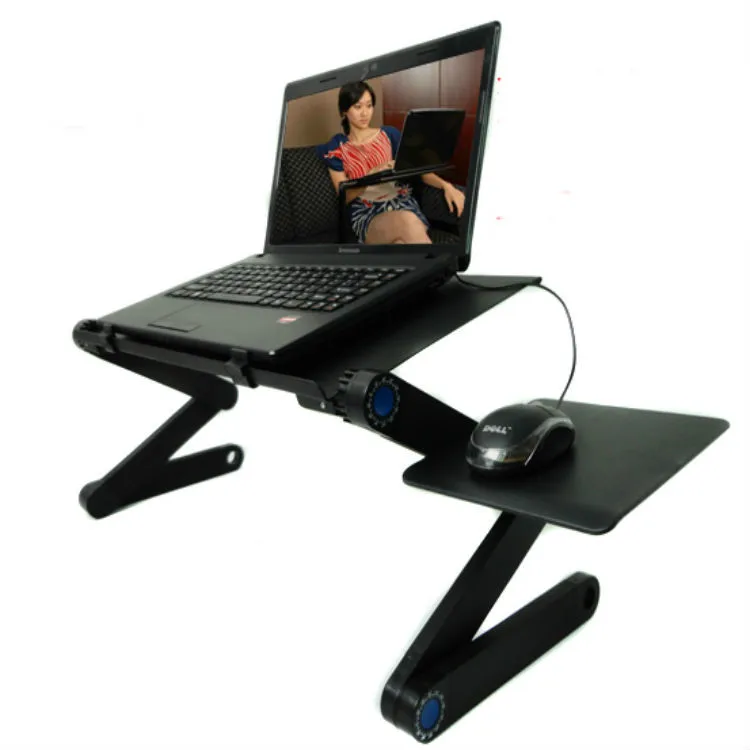 

Computer Desk Portable Adjustable Foldable Laptop PC Folding Table Stand Bed Sofa Tray with 2 Cooler Fans Notebook Lap Desk