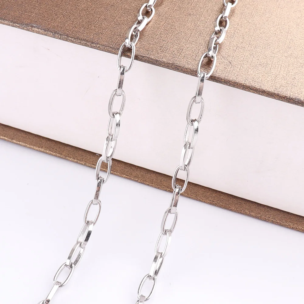 Цепочка для ожерелья 3 фута (90 см), серебро 4 Х9 мм, фурнитура для изготовления ювелирных изделий, аксессуары для ожерелий, сумок, ремней, украшение «сделай сам»