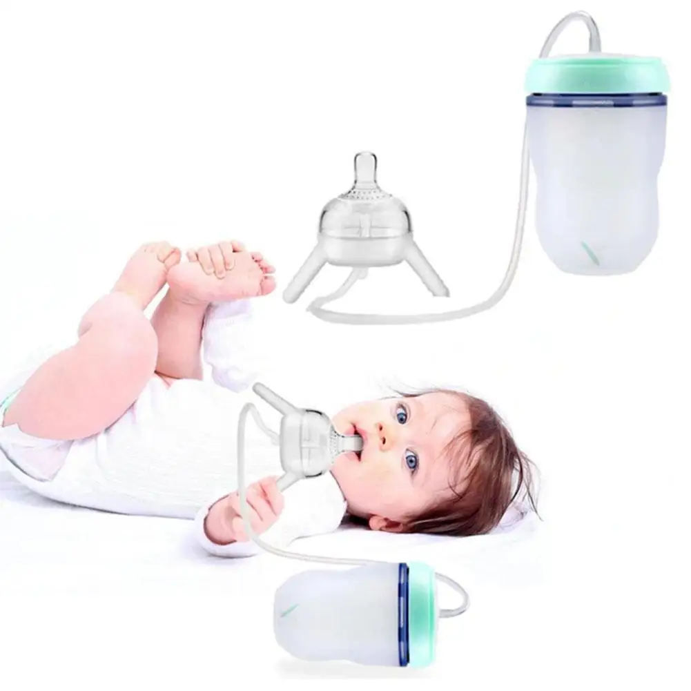 

Baby Straw Separate Milk Bottle 250ml High Quality Feeding Bottle Long Straw Baby Hands-free Supplies Feeding Wide-caliber W5E5