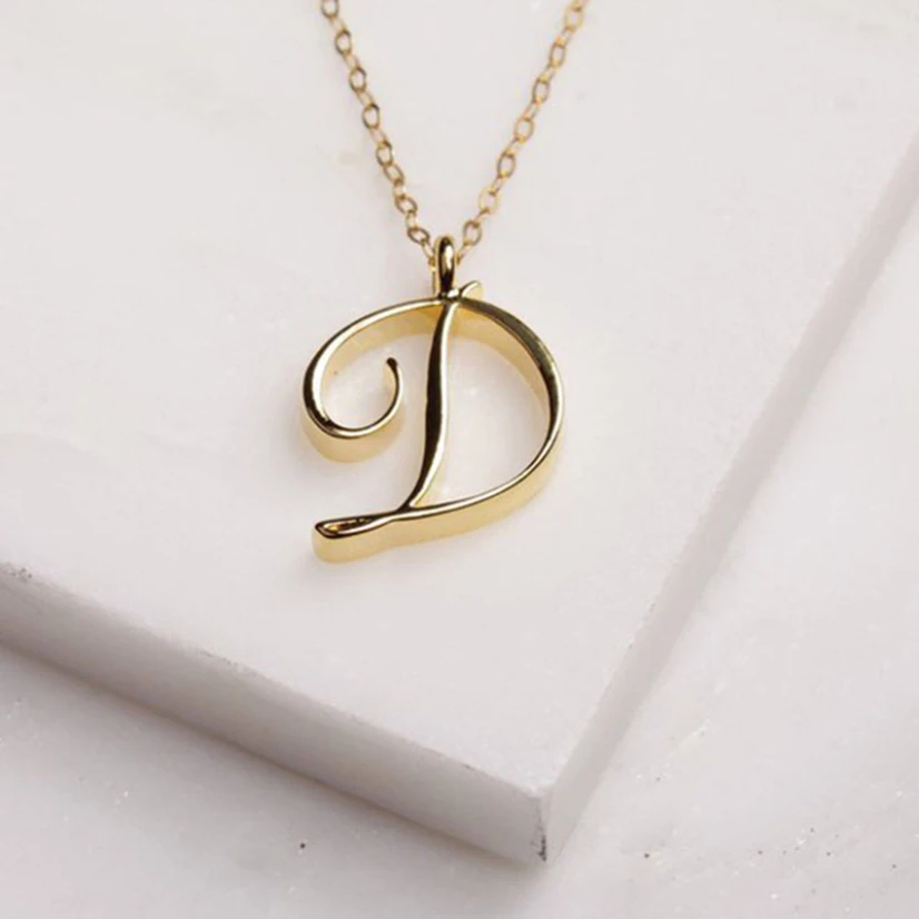 

Women's Name Necklace English Alphabet Pendant Chain Gold Round Choker Minimalist Fine Fashion Jewelry Gift For Mom