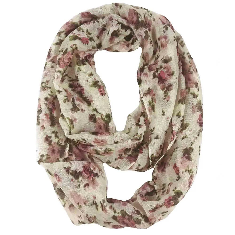 Модный цветочный принт бесконечный петлевой шарф женские подарочные аксессуары