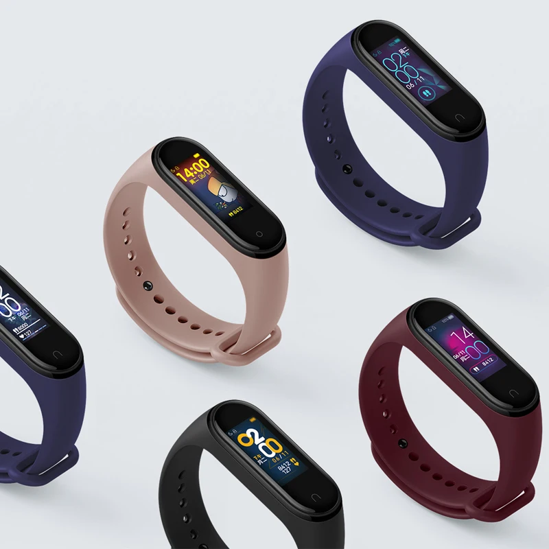 Силиконовый ремешок для часов Xiaomi Mi band 3/4 Band3 браслет mi Band 4 сменный смарт