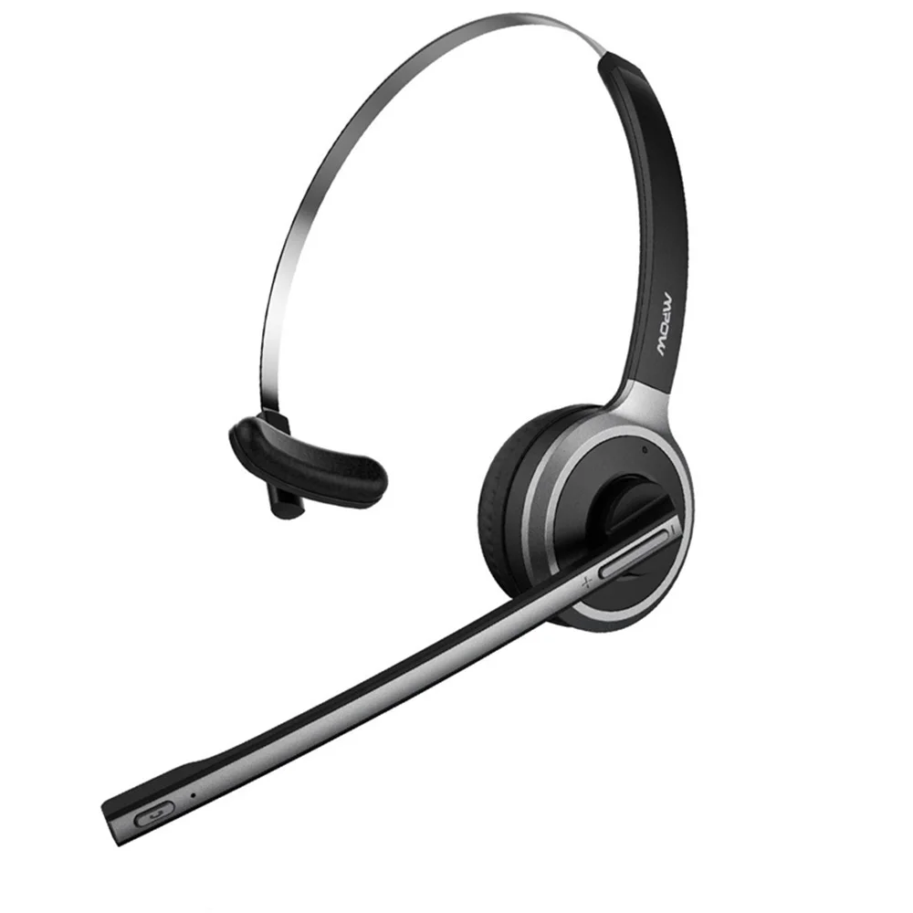 Черный Mpow M5 профессиональная гарнитура Bluetooth 4,1 Гарнитура черные Беспроводные наушники с шумоподавлением и микрофоном - Цвет: Черный